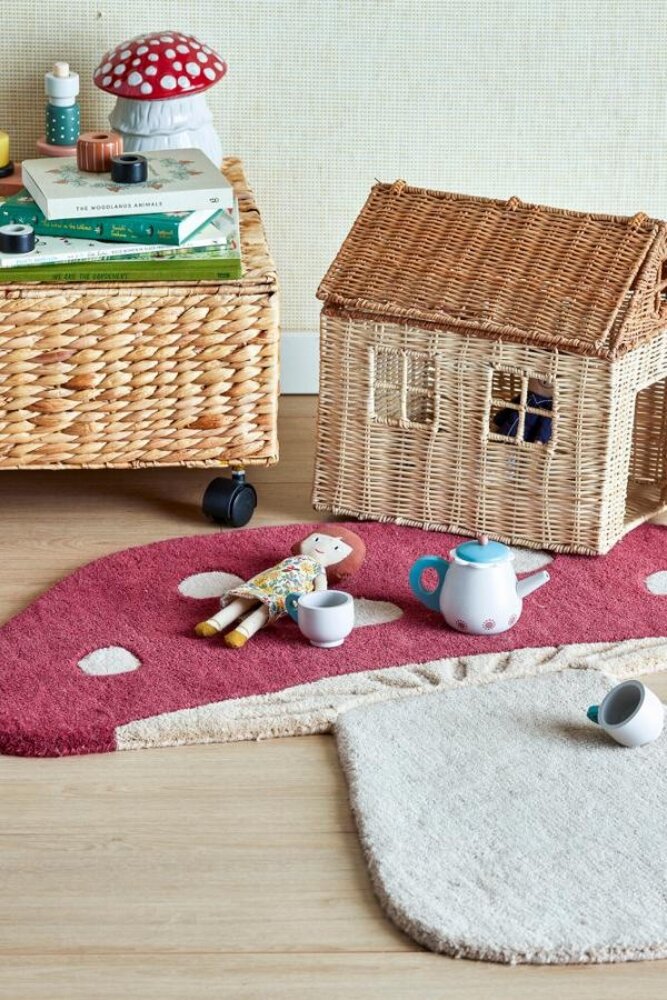 Bloomingville Mini Tapis champignon rouge