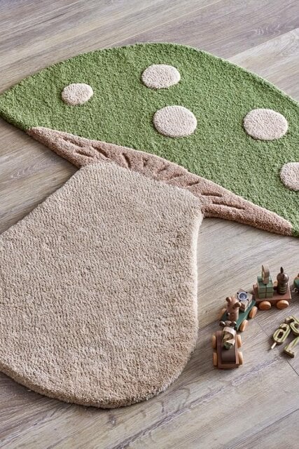 Bloomingville Mini Alfombra de champiñones verde Bloomingville Mini Alfombra de champiñones verde