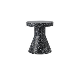 Normann Copenhagen Taburete cónico Bit, mesita auxiliar blanca y negra