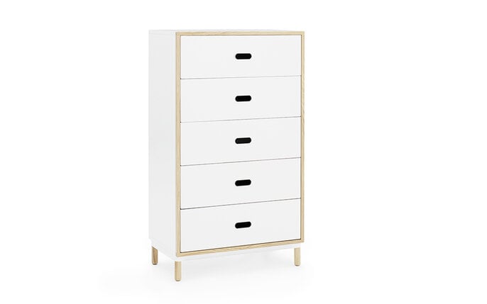 Normann Copenhagen Mobile con cassetti a 5 cassetti, colore bianco.