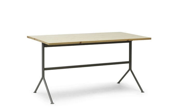 Normann Copenhagen Escritorio Kip de acero gris/pino
