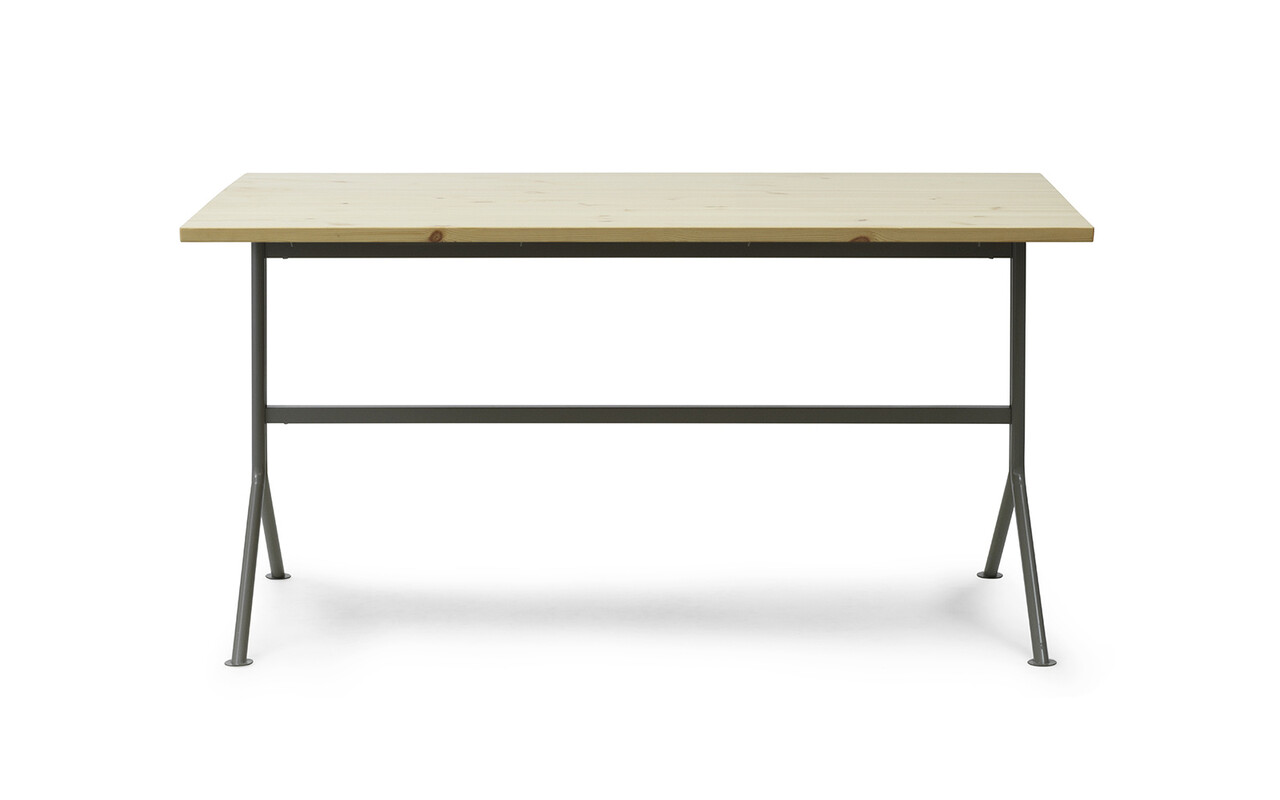 Normann Copenhagen Scrivania Kip in acciaio grigio/pino