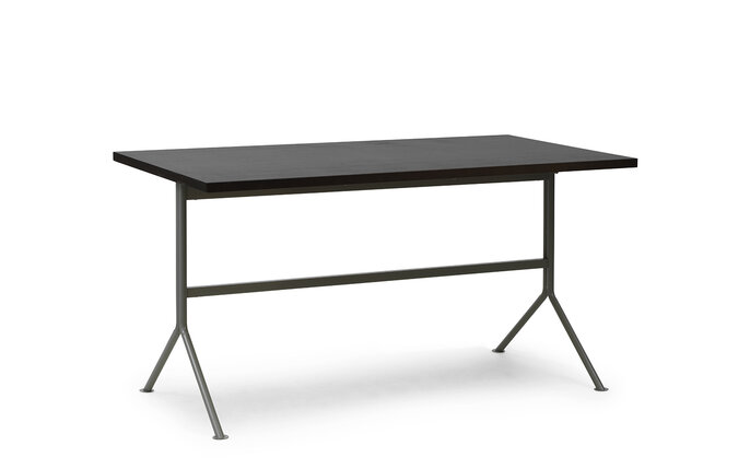 Normann Copenhagen Kip skrivebord grå stål/mørkebrun