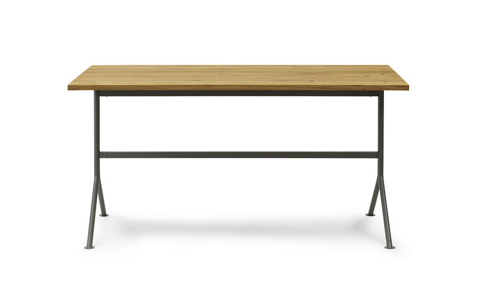 Normann Copenhagen Scrivania Kip in acciaio grigio/rovere