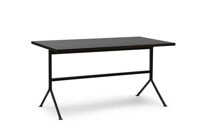 Normann Copenhagen Escritorio Kip, acero negro/marrón oscuro