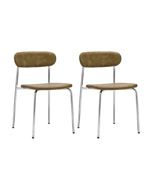 House Doctor Pova stoelen khaki set van 2 stuks