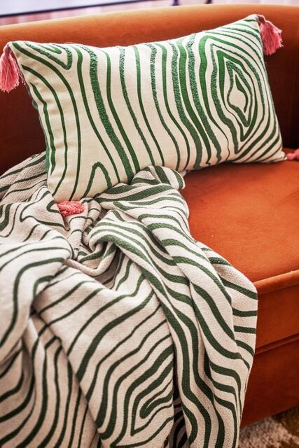 Bloomingville Coussin vert Woodsby