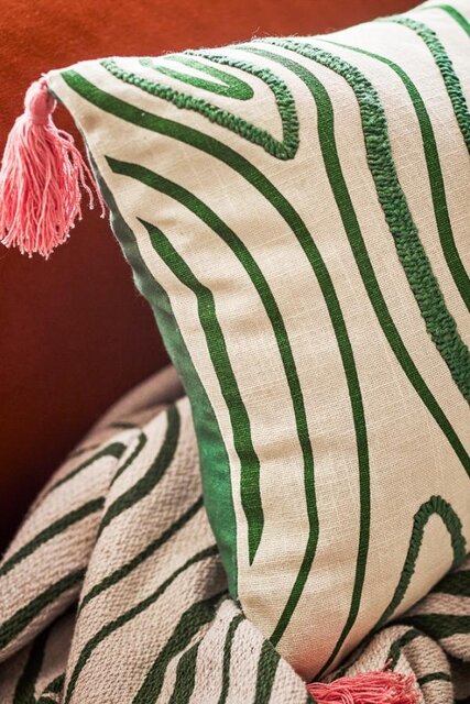 Bloomingville Cuscino Woodsby verde