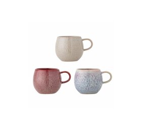 Bloomingville Set di 3 tazze Addison rosa