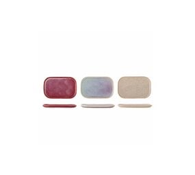 Bloomingville Assiettes Addison roses, lot de 3