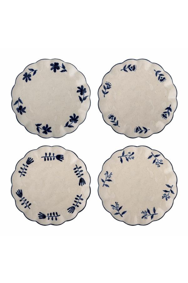 Bloomingville Eimy borden blauw set van 4 stuks