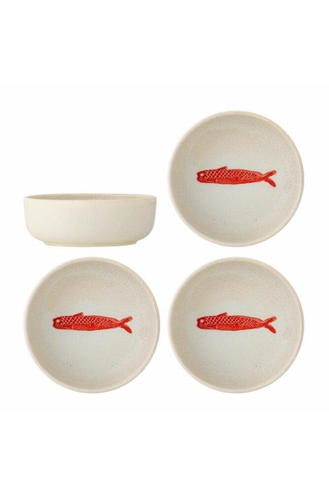 Bloomingville Hadden schalen rood set van 4 stuks