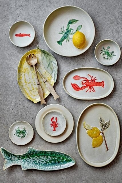 Bloomingville J'avais un ensemble de 4 assiettes vertes Bloomingville J'avais un ensemble de 4 assiettes vertes