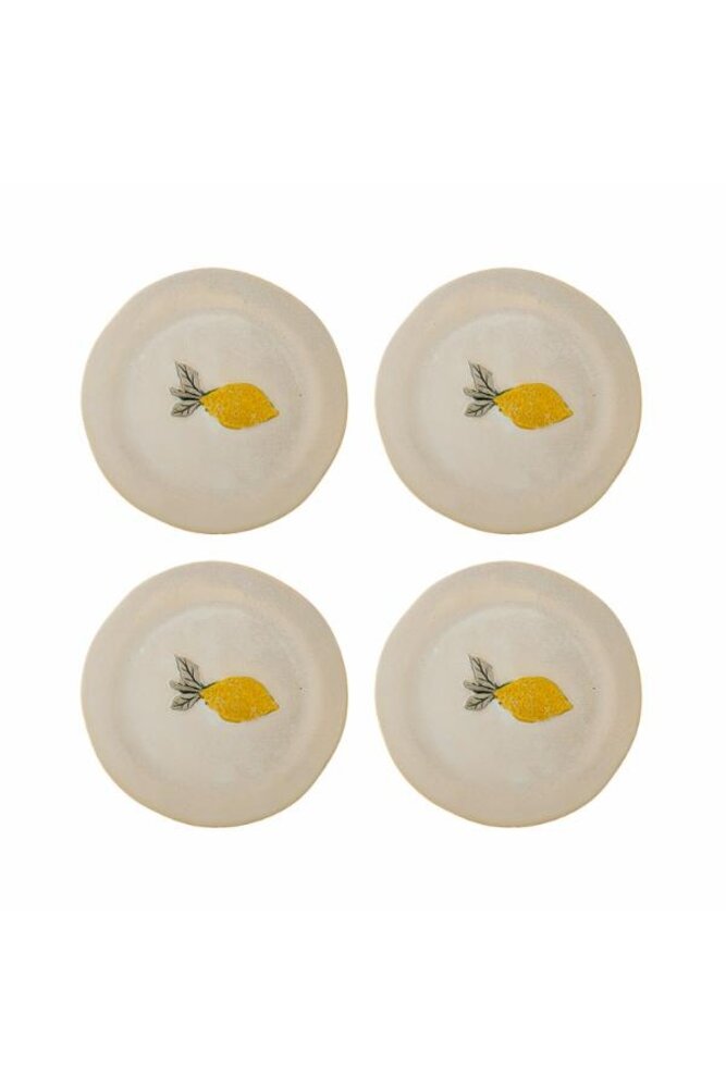 Bloomingville Had yellow plates set of 4 pieces