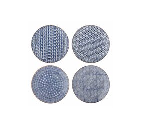 Bloomingville Piatti Karine blu Ø25cm, set da 4