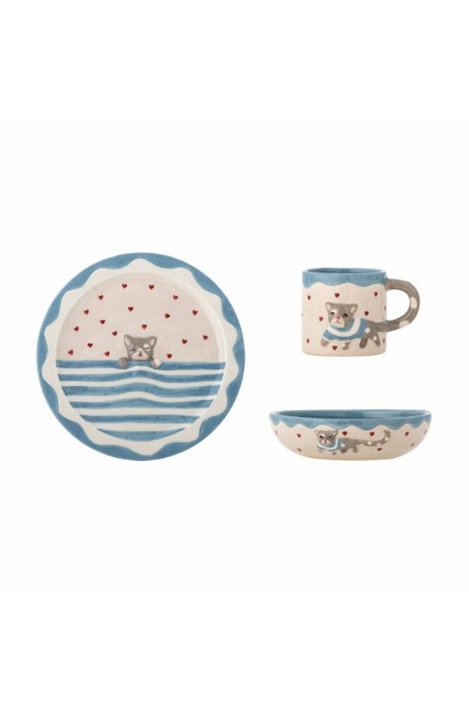 Bloomingville Mini Mille-Set: Teller, Becher und kleine Schüssel Bloomingville Mini Mille-Set: Teller, Becher und kleine Schüssel
