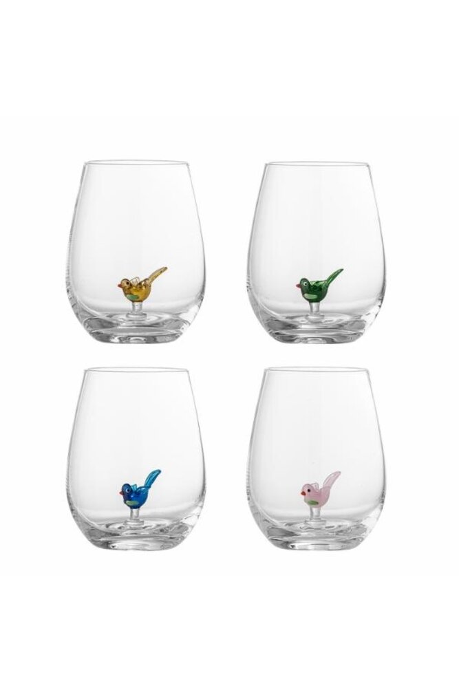 Bloomingville Misa dricksglas fåglar set med 4 delar Bloomingville Misa dricksglas fåglar set med 4 delar