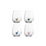 Bloomingville Misa drinkglazen birds set van 4 stuks Bloomingville Misa drinkglazen birds set van 4 stuks