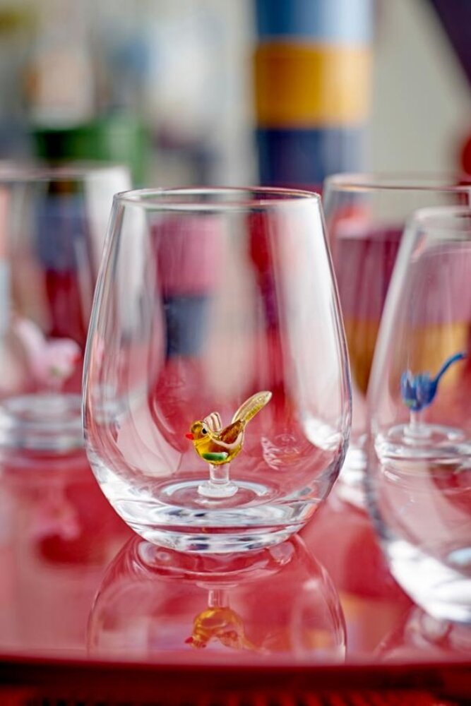 Bloomingville Misa Trinkgläser mit Vogelmotiv, 4er-Set Bloomingville Misa Trinkgläser mit Vogelmotiv, 4er-Set