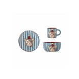 Bloomingville Mini Party set blauw bord, mok en schaaltje Bloomingville Mini Party set blauw bord, mok en schaaltje