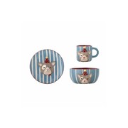 Bloomingville Mini Party set blauw bord, mok en schaaltje Bloomingville Mini Party set blauw bord, mok en schaaltje