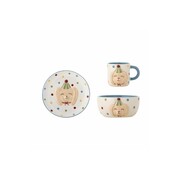 Bloomingville Mini Party set blauw bord, mok en schaaltje Bloomingville Mini Party set blauw bord, mok en schaaltje