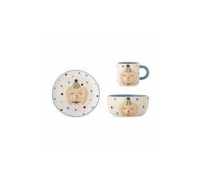 Bloomingville Mini Party set blue plate, mug and small bowl