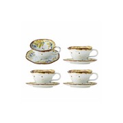 Bloomingville Juego de taza y platillo Savina de 4 piezas Bloomingville Juego de taza y platillo Savina de 4 piezas