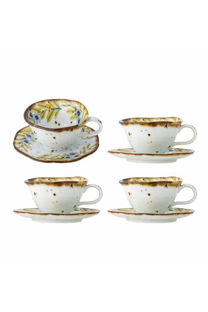 Bloomingville Savina Tassen- und Untertassenset, 4-teilig Bloomingville Savina Tassen- und Untertassenset, 4-teilig