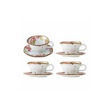 Bloomingville Juego de 4 tazas y platillos Savina color rosa Bloomingville Juego de 4 tazas y platillos Savina color rosa