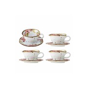 Bloomingville Savina kopp och fat rosa set om 4 Bloomingville Savina kopp och fat rosa set om 4