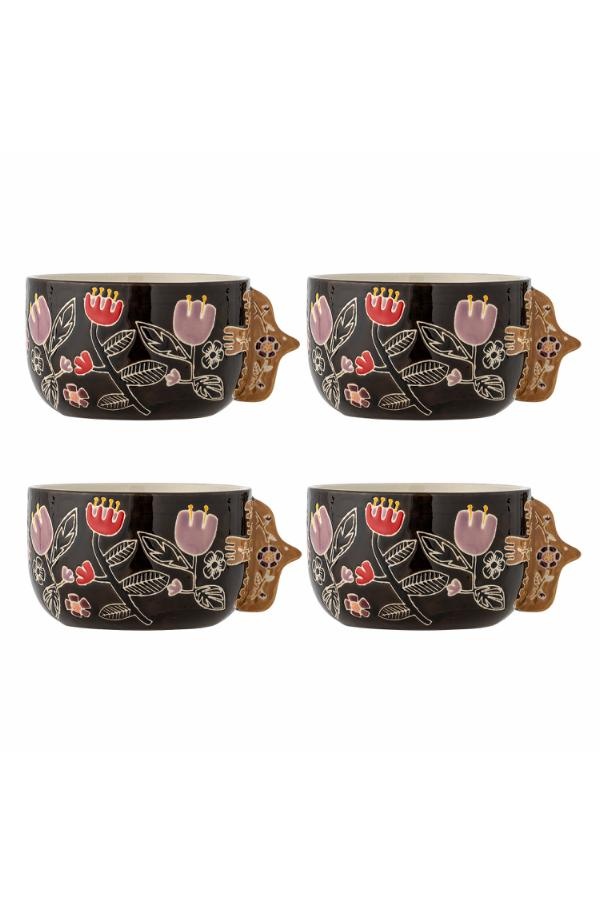 Bloomingville Vivielle schalen bruin set van 4 stuks