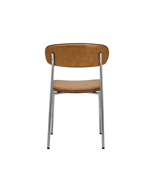 House Doctor Pova stoelen cognac/chroom set van 2 stuks House Doctor Pova stoelen cognac/chroom set van 2 stuks