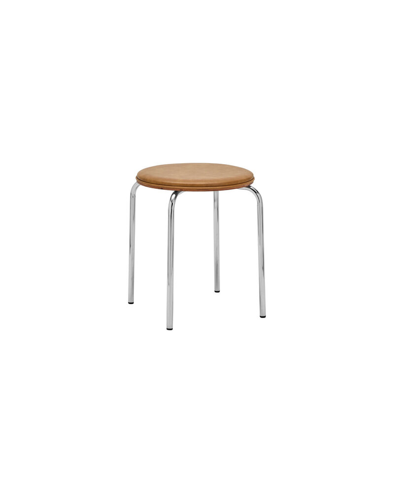 House Doctor Comma skammel cognac/krom sæt med 4 dele House Doctor Comma skammel cognac/krom sæt med 4 dele