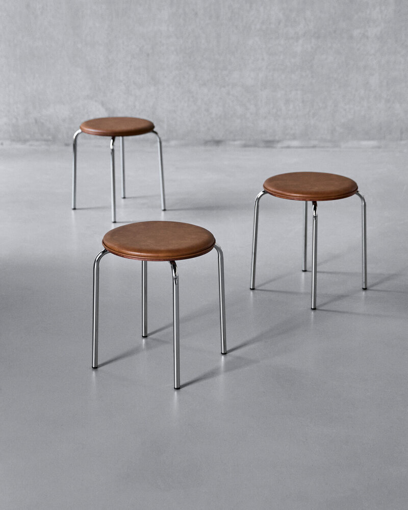 House Doctor Kommahocker, cognac/chrom, 4er-Set House Doctor Kommahocker, cognac/chrom, 4er-Set