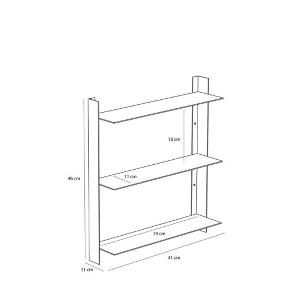 Hubsch Lille væghylde i nikkelstål Hubsch Lille væghylde i nikkelstål