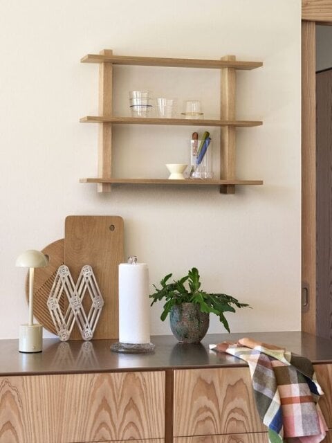 Hubsch Étagère murale simple en chêne, petit modèle