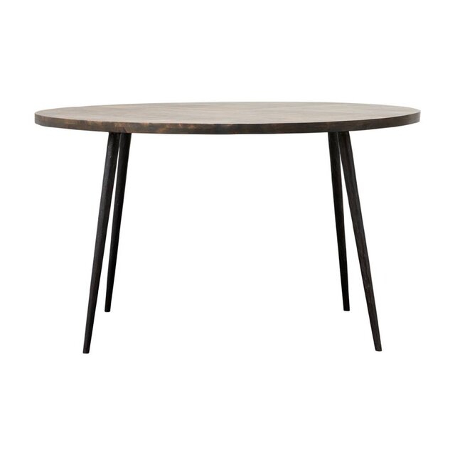 House Doctor Club round dining table black wood iron