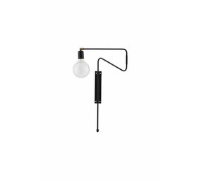 House Doctor Swing wandlamp zwart metaal messing House Doctor Swing wandlamp zwart metaal messing