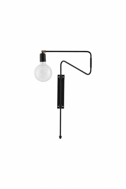 House Doctor Swing wandlamp zwart metaal messing House Doctor Swing wandlamp zwart metaal messing