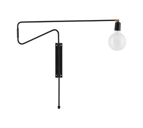House Doctor lampada da parete altalena metallo nero ottone regolabile House Doctor lampada da parete altalena metallo nero ottone regolabile