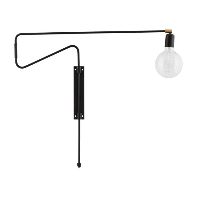 House Doctor Swing-Wandleuchte schwarz Metall Messing einstellbar