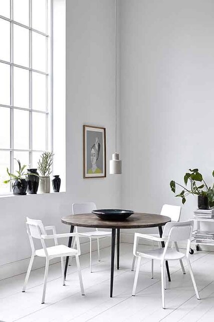 House Doctor Club round dining table black wood iron