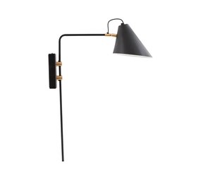 House Doctor Club wandlamp zwart metaal messing House Doctor Club wandlamp zwart metaal messing