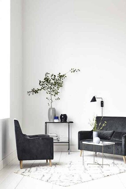 House Doctor Club wandlamp zwart metaal messing