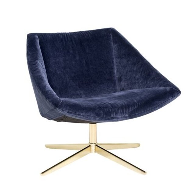 Bloomingville Elegant fauteuil blauw velours