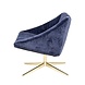 Bloomingville Elegant fauteuil blauw velours Bloomingville Elegant fauteuil blauw velours