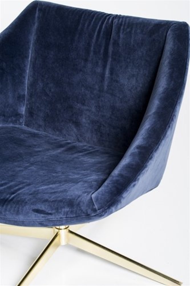 Bloomingville Elegant fauteuil blauw velours Bloomingville Elegant fauteuil blauw velours
