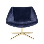 Bloomingville Elegant fauteuil blauw velours Bloomingville Elegant fauteuil blauw velours
