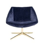 Bloomingville Elegant fauteuil blauw velours Bloomingville Elegant fauteuil blauw velours